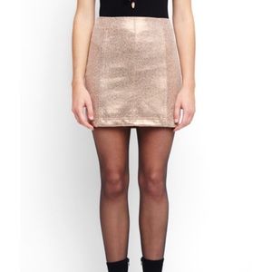 Free People Modern Femme Bronze Metallic Skirt